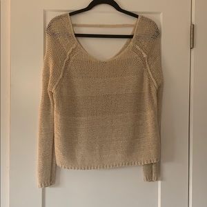 Beige/cream pullover crochet sweater